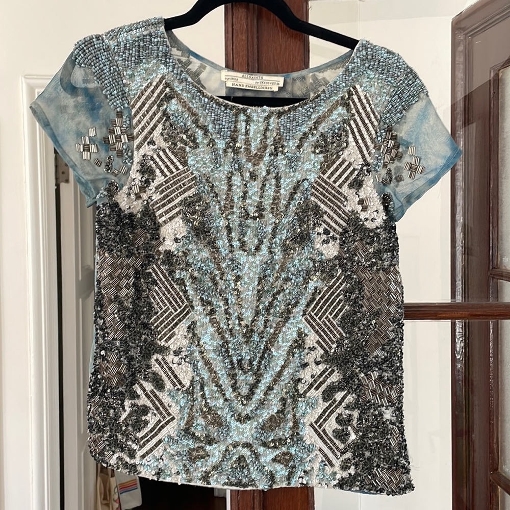 BEAUTIFUL hand embellished All Saints top!
